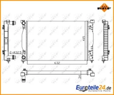 Radiator, Engine Cooling Economy Class NRF 50539A for Audi A4