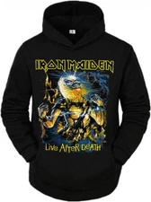 IRON MAIDEN LIVE AFTER DEATH BAND HOODIES BLACK MEN's SIZES
