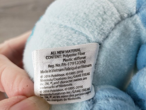 Tomy Pokémon Plush GLACEON EEVEE ICE Nintendo Stuffed Animal Bat Toy 2016 10" - Picture 8 of 8