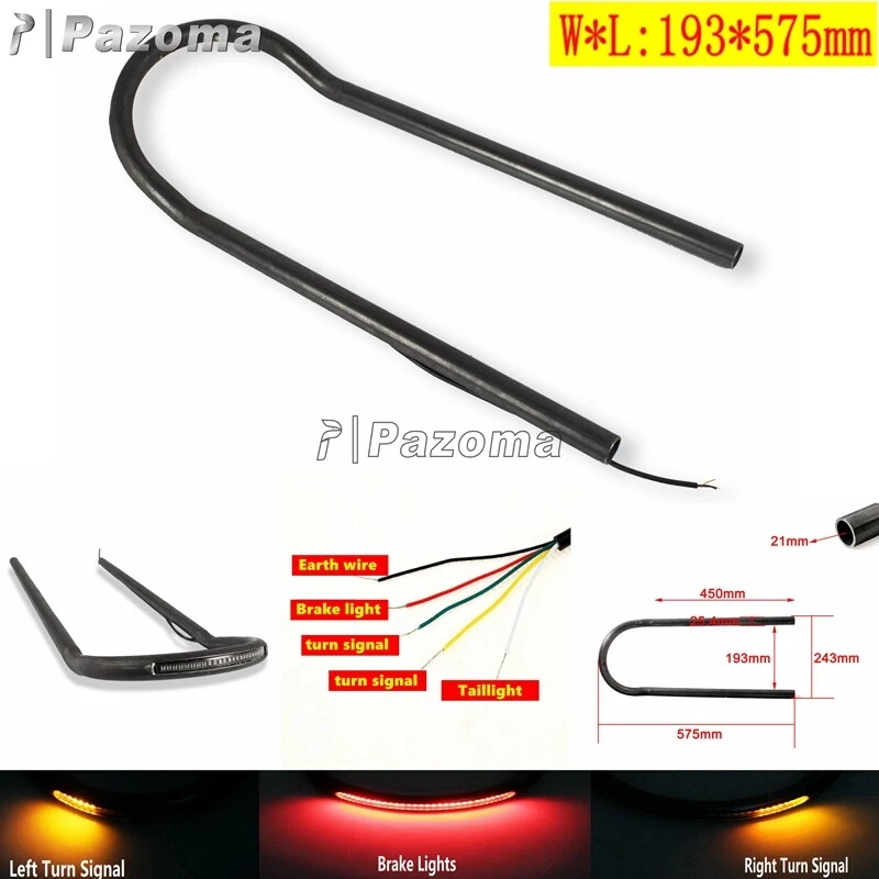 Aro de asiento trasero con luz trasera LED para Honda CB350/450/550/650/750 Yamaha DT125/250 Foto 2 de 4