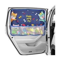 Car Window Shade for Baby, Blackout Car Window Curtain with Blue-Cute Dogs