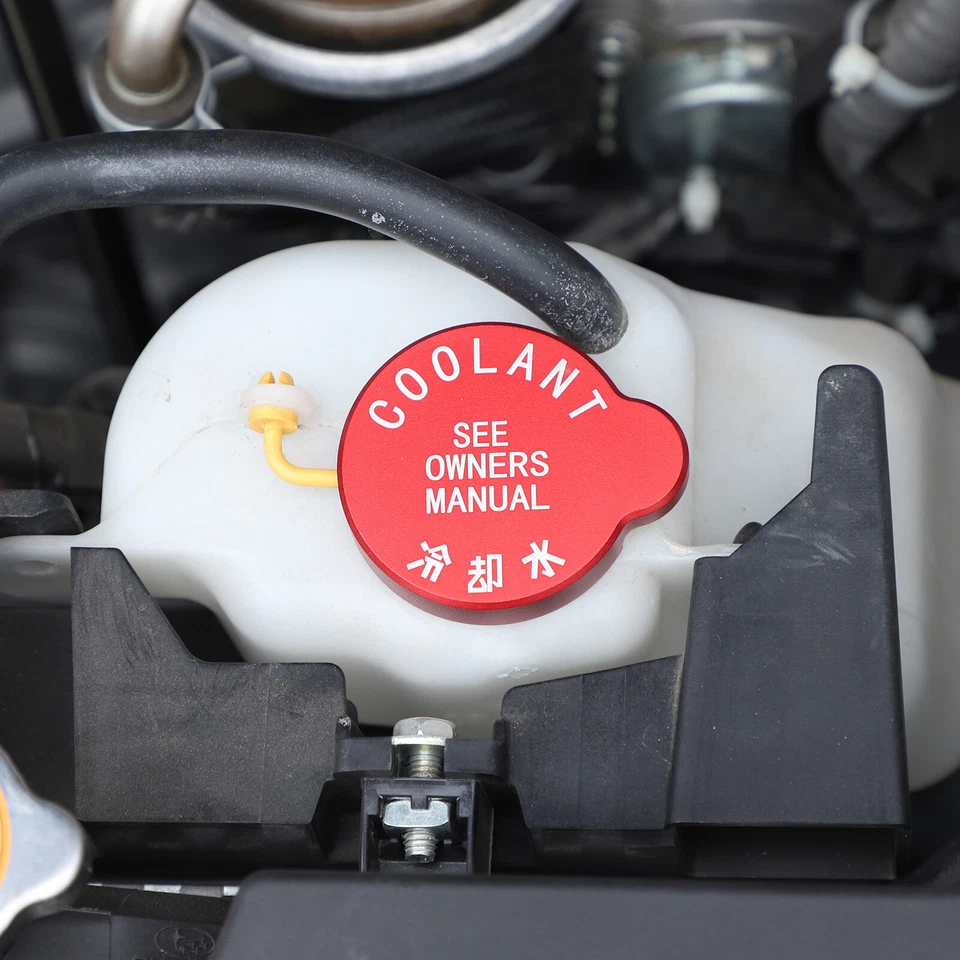 4Pcs Red Engine Bay inner Tnak Cap Overlay Dress Up Fits Subaru WRX 2022-24 - Image 4 of 4