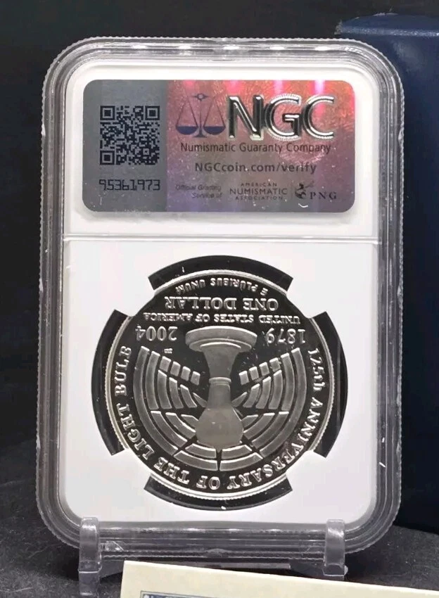 2004 P THOMAS ALVA EDISON - $1 - NGC PF69 UC - SILVER COIN - BROWN LABEL /w OGP - Image 4 of 4