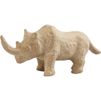 Creativ Company Pappmaché Wild Life Tiere Nashorn 7,5 cm