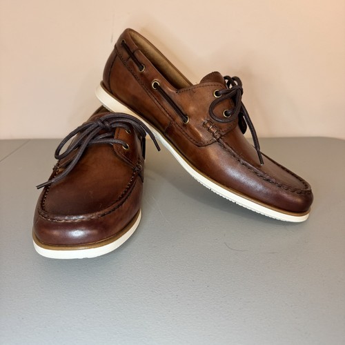 Florsheim Atlantic Moc Toe Boat Shoe 13367-221 Cognac Men's Size 11W