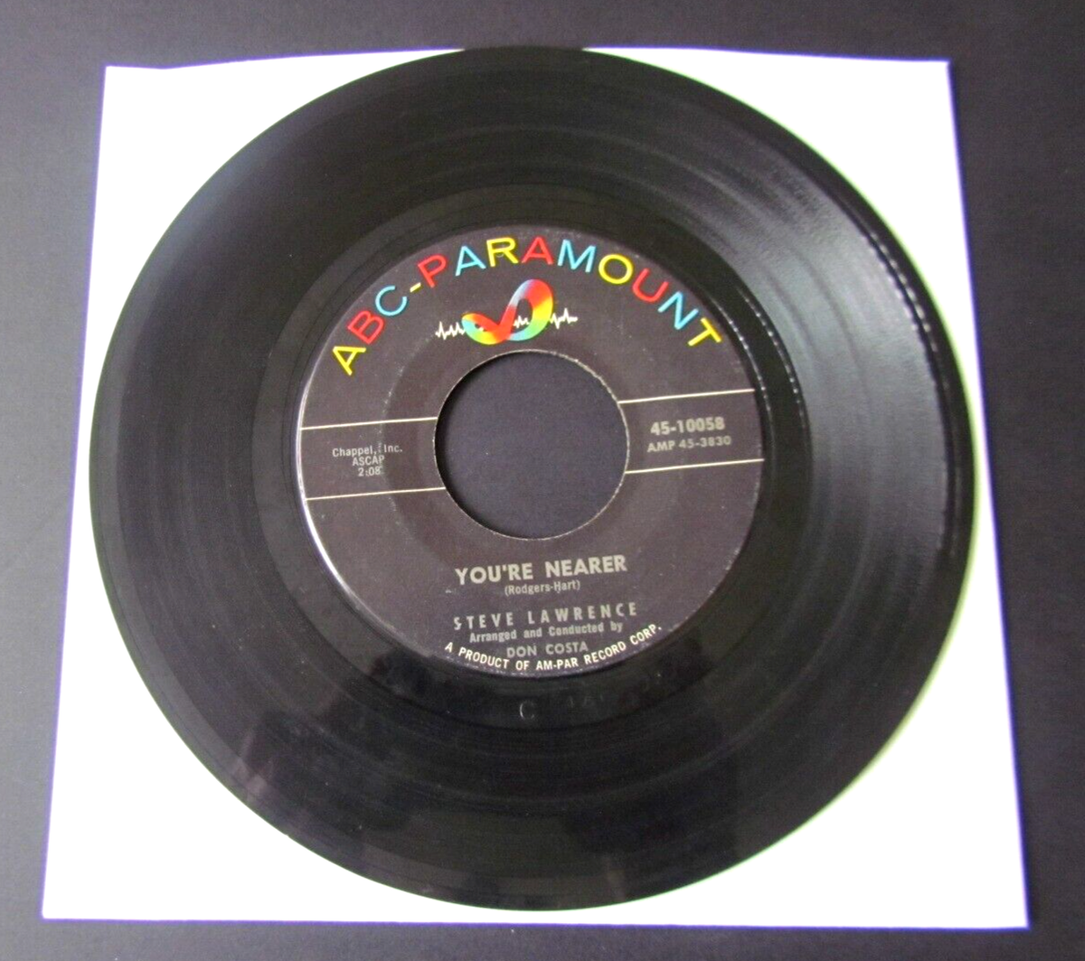 1959 45 RPM Record Single STEVE LAWRENCE Pretty Blue Eyes, You're