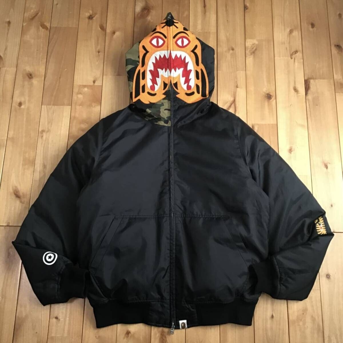 BAPE Tiger full zip hoodie Down jacket Black A Bathing Ape BAPE Tiger full zip hoodie Down jacket Black A Bathing Ape