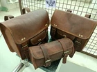 Goat Leather Motorcycle Saddle Bags Saddlebag Luggage Bag For Sportster New
