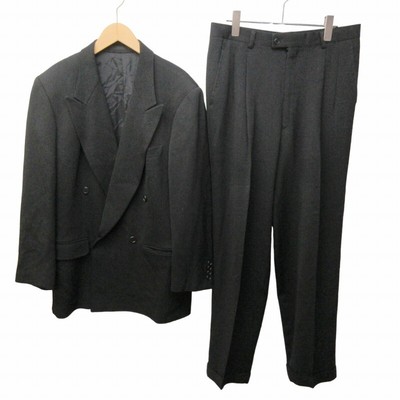 Lanvin Vintage Setup Suit Jacket Blazer Double Pants Slacks Black