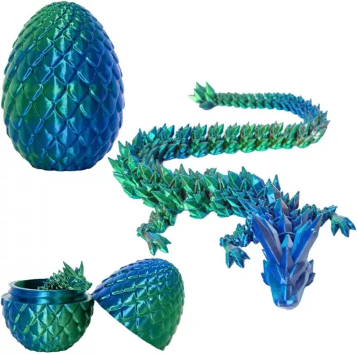 3D Printed Dragon Egg Full Articulated Crystal Dragon Fidget Toy Home Decor Toys - Picture 4 of 8