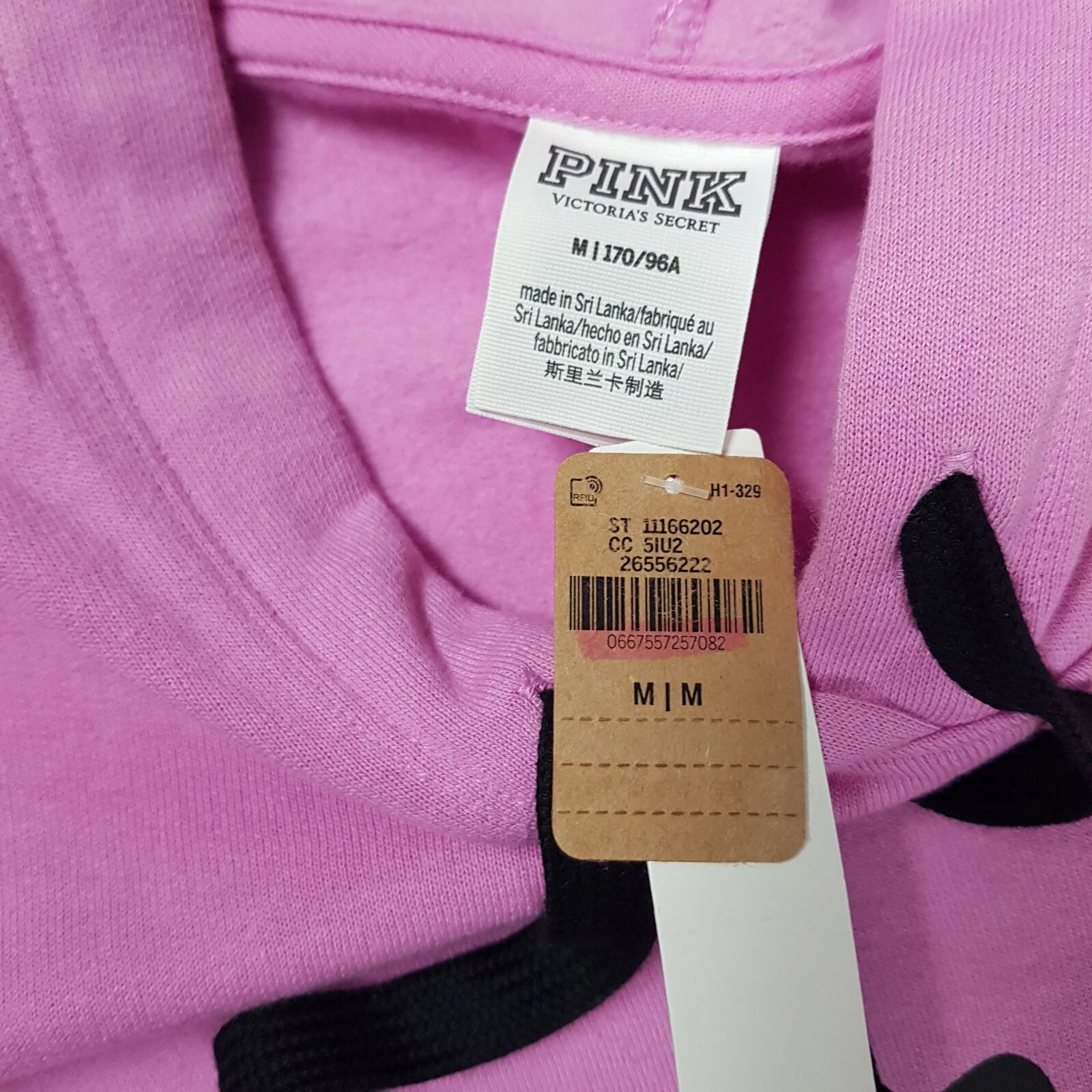 UNDERCOVER ROSA Victoria's Secret Felpa con Cappuccio Donna Media Lavanda Corsivo Spell Out