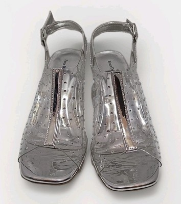 Pierre Dumas Youth Clear Plastic 1¾'' Heels Adjustable Rhinestones Girls Sz. 4 