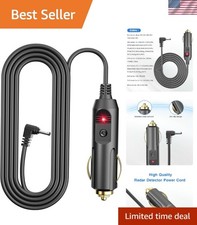 6.5ft Radar Detector Power Cord for Cobr, Uniden Whistler DC3.5 Compatible