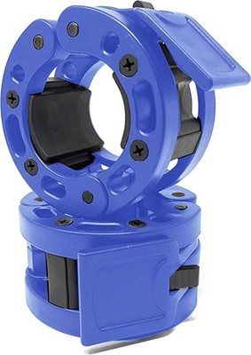 Olympic 2 Inch Barbell Clamps Blue Quick Release Weight Change Pair