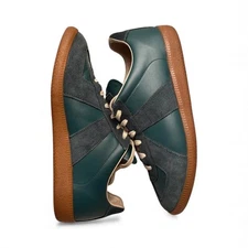 Maison Margiela GAT Sneakers Green Men 9 42 Suede Leather Low Tops Italy Gum