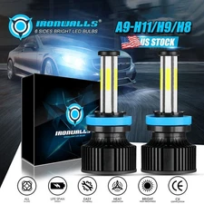 6-sides H11 H9 H8 LED Headlights Bulbs Low Beam Fog Light 2800W 420000LM 6000K