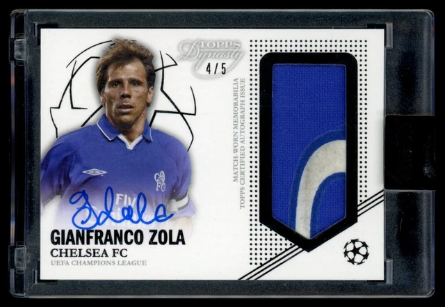 2022-23 Topps Dynasty Soccer Gianfranco Zola Patch On Card Auto /5 Chelsea