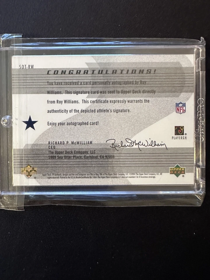 Roy Williams Upper Deck SP 2004 señal automática de los tiempos Dallas Cowboys patio Foto 2 de 2