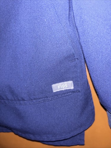 FIGS Scrub Jacket Womens Blue Full Zip Pockets Spandex Ladies Small - Picture 7 of 13