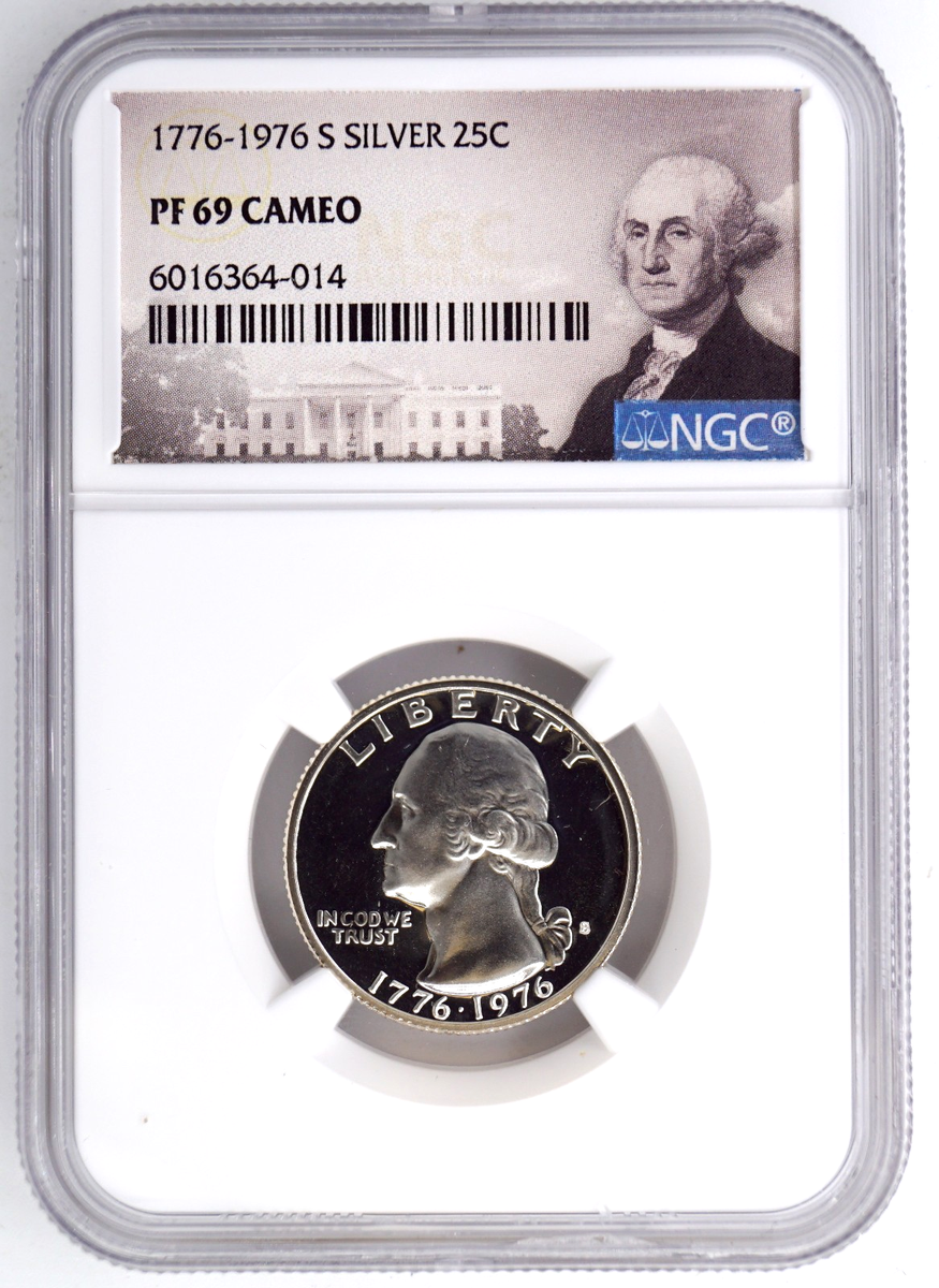 1776-1976-S SILVER PROOF WASHINGTON QUARTER NGC PF69 CAMEO 364014