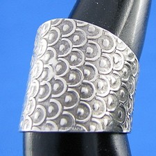 925 Silber Ring Pfauenmuster – Breiter Bandring Echtschmuck Damen Silberring neu