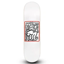 Keith Haring (1958-1990), "Fight AIDS" Skateboard, Plate Signed with Letter of A