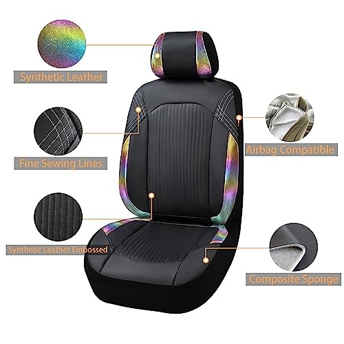 Synthetic Leather car seat Covers Full Set Front and Rear Bench Fashion Easy - Picture 3 of 7