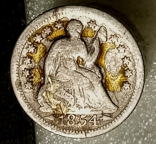 New Listing1854-O New Orleans Mint Silver Seated Liberty Half Dime w/ Arrows