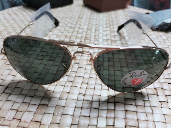 Lunettes Solaires Aviateur Pliantes Ray-Ban Neuve Édition Limitée Plaqué Or 22ct