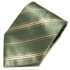 Giorgio Armani Tie Green Stripes Stylish Sharp Classic Luxury Elegance ITALY