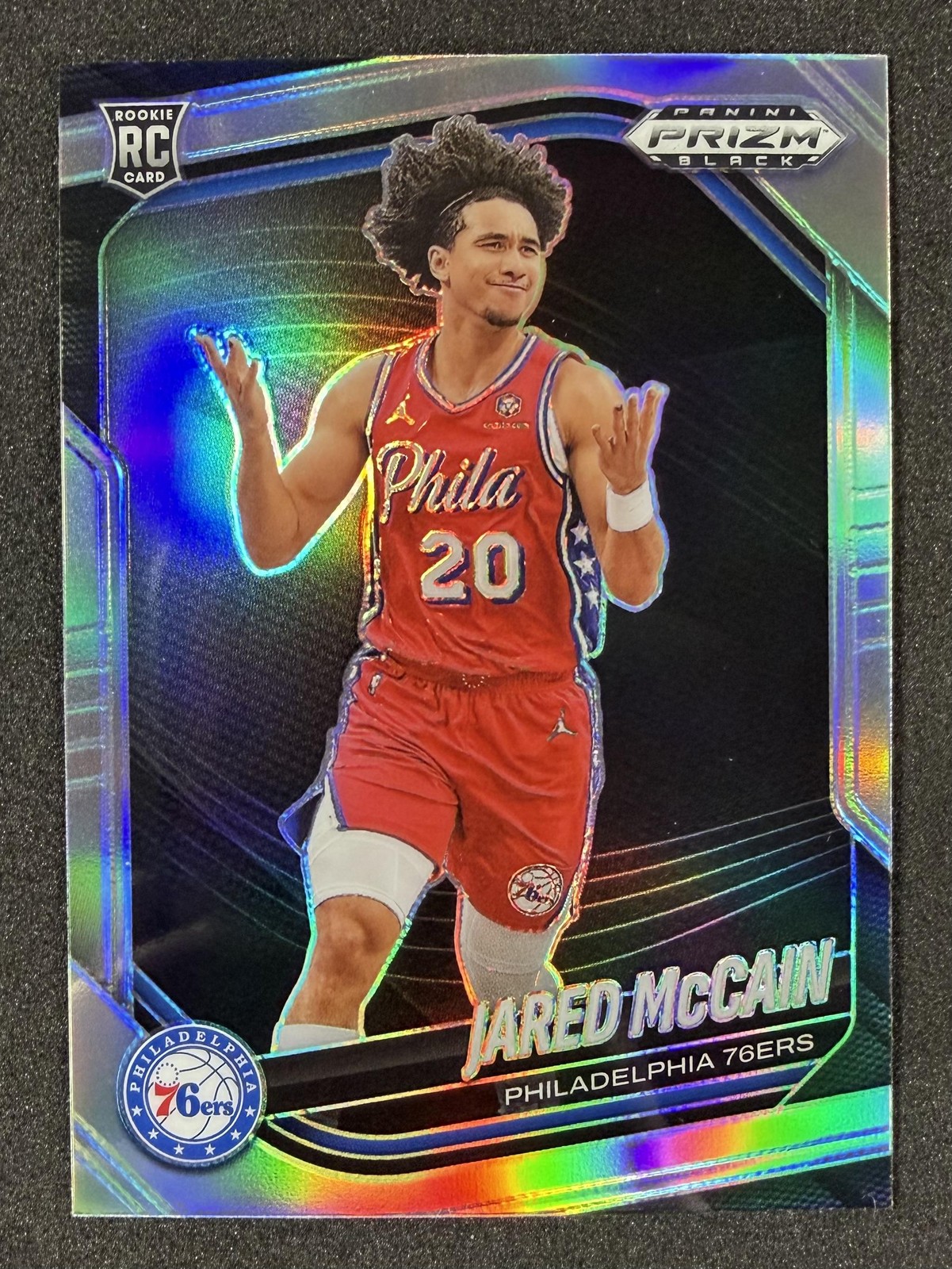 Jared McCain 2024-25 Panini Prizm Black #80 Silver Prizms