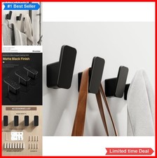 Matte Black Towel Hooks 4 Pack Heavy Duty Wall Mount Aluminum Rustproof Screws