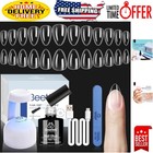 Compact Gel Nail Kit - 240 Pre-Shaped Almond Tips & LED Lamp for Fast Manicures