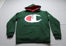 Supreme x Champion Men's SS17 Satin Logo Hoodie MP7 Dark Green Medium