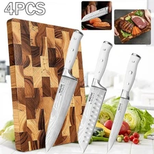 12-Piece Damascus Steel Kitchen Knife Set For Home Cooking W/Sheath