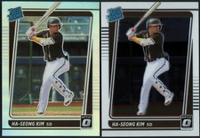 2021 Donruss Optic Ha-Seong Kim RC #65 Silver Holo Prizm & Base