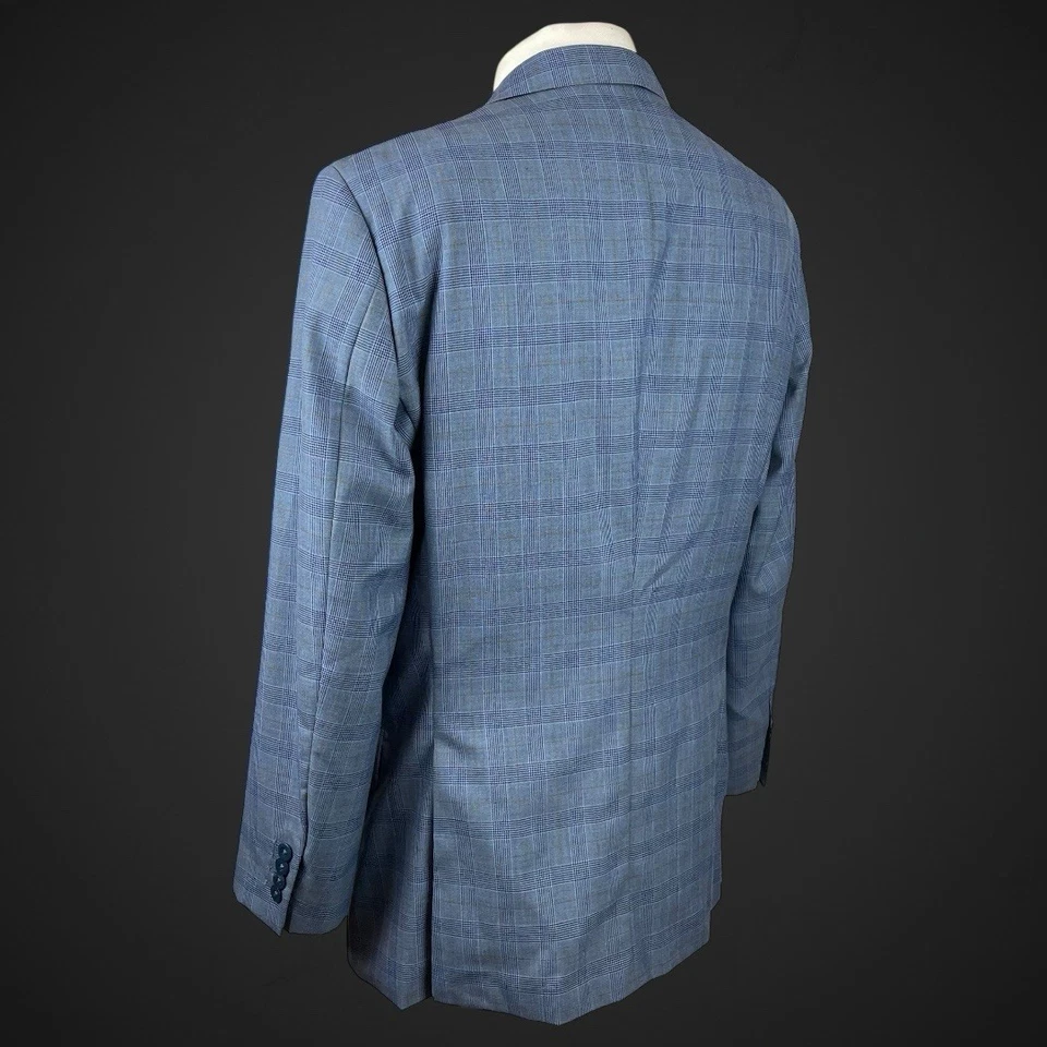 Blazer Chaqueta Alexandra Wood Savile Row 42R Azul Príncipe de Gales Cuadros Blazer Foto 4 de 4