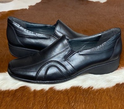 ARA Women's Black Leather Slip-On Loafers Shoes US 11 / UK 8 1/2 H