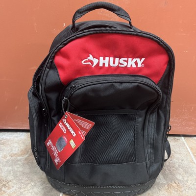 Husky 16 in. Tool Backpack Heavy Duty Rubber Bottom Storage Bag H-68003