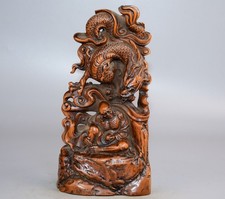 Boutique Boxwood Dragon Subduing Arhat Decorations