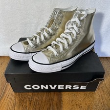 Converse Womens Size 8.5 CTAS High Top Metallic Gold Sneaker Shoes