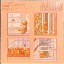 Vintage (1987) Springbok Puzzle Bears Repeating 4/70+pc *COMPLETE*