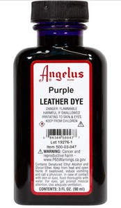 NEW Angelus  Leather Dye With Applicator 3 oz PURPLE