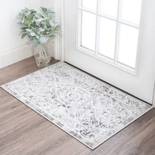 2x3 Modern Gray Small Area Rug, Throw Mat for Indoor Entry