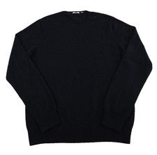 Uniqlo Mens 100 Cashmere Sweater Navy Blue Pullover Round Neck Size Large