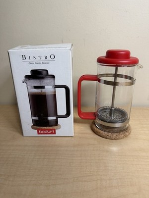 Original Bodum French Coffee Press .6pt/35dl Glass Plastic Red Single Bistro