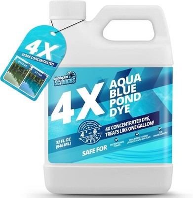 Aqua Blue Pond Dye 4X Concentrate Lake & Pond Dye Blue for Aqua Blue Water 128FL