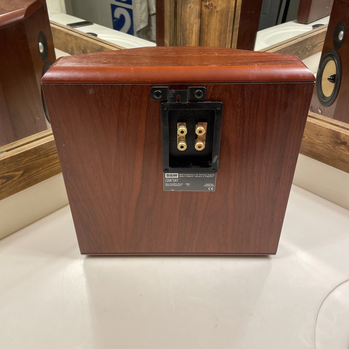 B&W Bowers Wilkins CDM SNT Walnut Wall Surround Speaker Pair