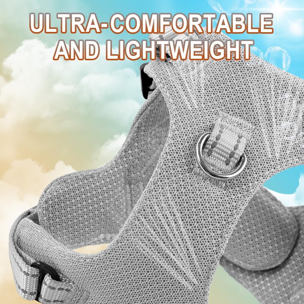 Dog Harness Step-in Vest Adjustable Reflective No Pull for Small Medium Dogs Pup