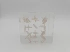 Vintage 22 1962 Silver Roosevelt Dime Floating Coin Lucite Cube Paperweight 3"